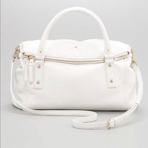 White leather Kate Spade foldover crossbody